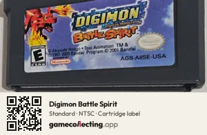 Digimon Battle Spirit Game Boy Advance, NTSC cartridge label