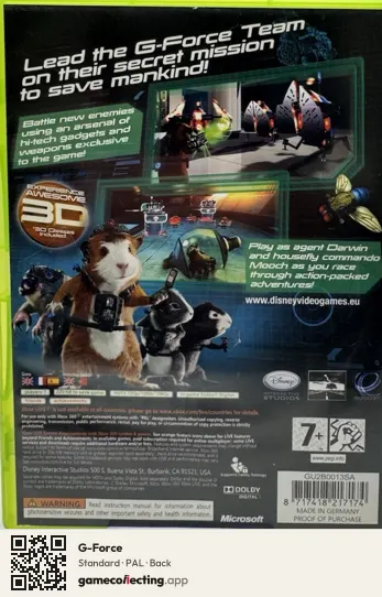 G-Force Xbox 360, PAL box back