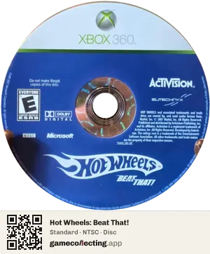 Hot Wheels: Beat That! Xbox 360, NTSC disc