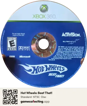 Hot Wheels: Beat That! Xbox 360, NTSC disc