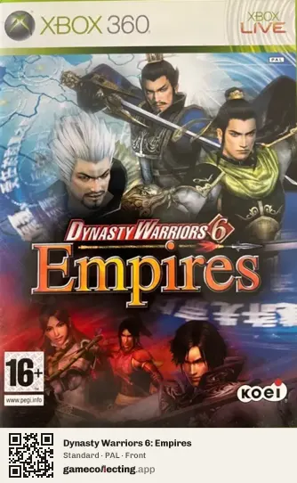 Dynasty Warriors 6: Empires Xbox 360, PAL box front