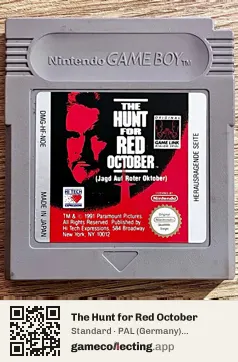 The Hunt for Red October Game Boy, PAL cartridge label