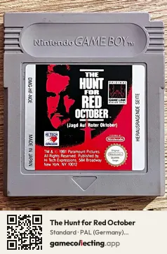 The Hunt for Red October Game Boy, PAL cartridge label