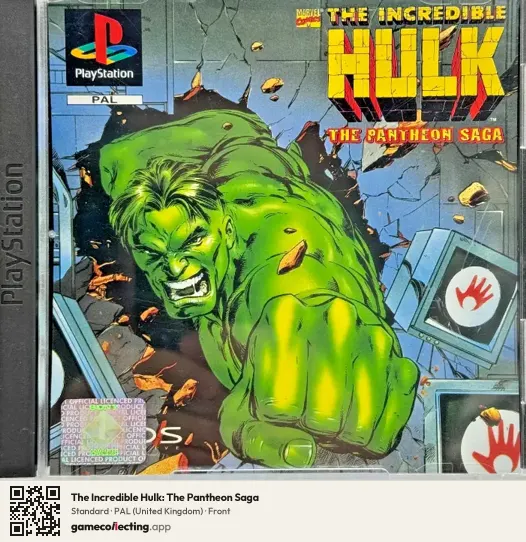The Incredible Hulk: The Pantheon Saga PlayStation, United Kingdom box front