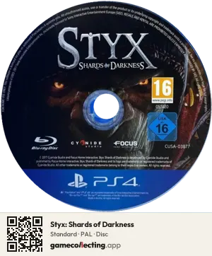 Styx: Shards of Darkness PlayStation 4, PAL disc