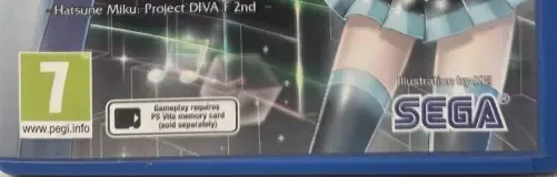 Hatsune Miku: Project DIVA F 2nd, the PEGI square on its front