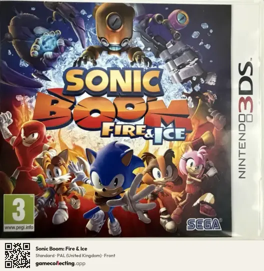 Sonic Boom: Fire & Ice Nintendo 3DS, United Kingdom box front