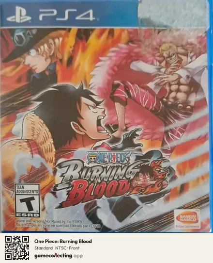 One Piece: Burning Blood PlayStation 4, NTSC box front