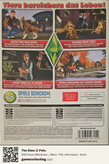 The Sims 3: Pets Computer, Germany box back
