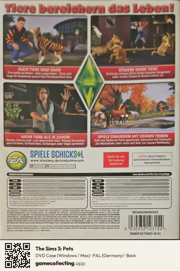 The Sims 3: Pets Computer, Germany box back