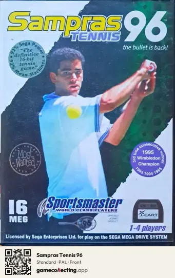 Sampras Tennis 96 Sega Mega Drive / Genesis, PAL box front