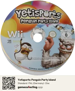 Yetisports: Penguin Party Island Nintendo Wii, PAL disc