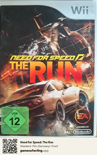 Need for Speed: The Run Nintendo Wii, Germany box front