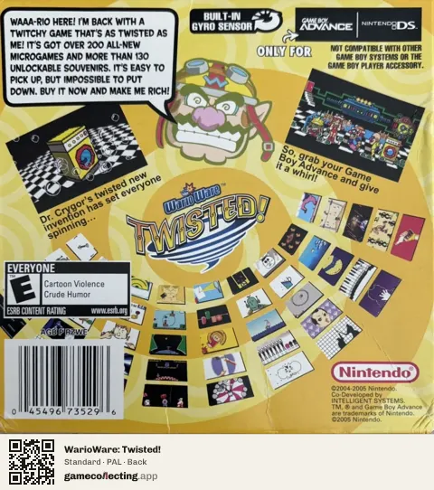 WarioWare: Twisted! Game Boy Advance, PAL box back