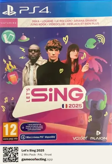 Let's Sing 2025 PlayStation 4, PAL box front