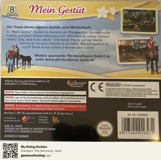 My Riding Stables Nintendo DS, Germany box back