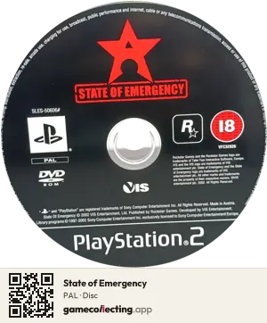 State of Emergency PlayStation 2, PAL disc