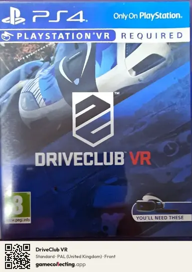 DriveClub VR PlayStation 4, United Kingdom box front