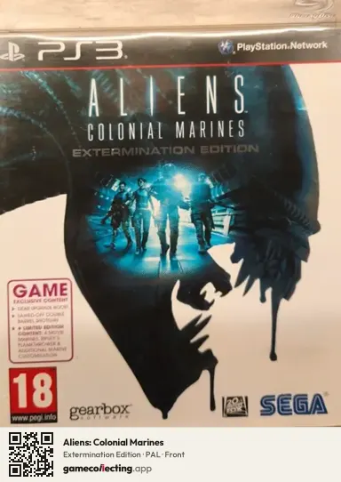 Aliens: Colonial Marines PlayStation 3, PAL box front