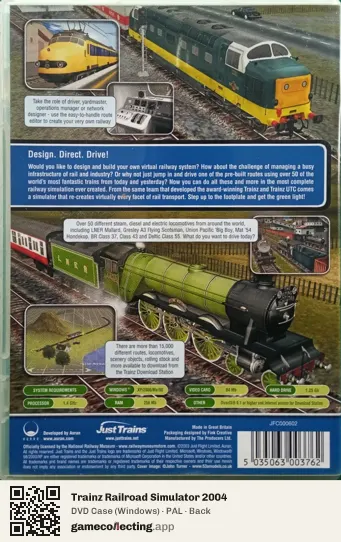 Trainz Railroad Simulator 2004 Computer, PAL box back