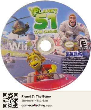 Planet 51: The Game Nintendo Wii, NTSC disc