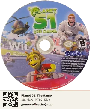 Planet 51: The Game Nintendo Wii, NTSC disc