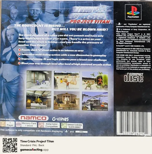 Time Crisis: Project Titan PlayStation, PAL box back