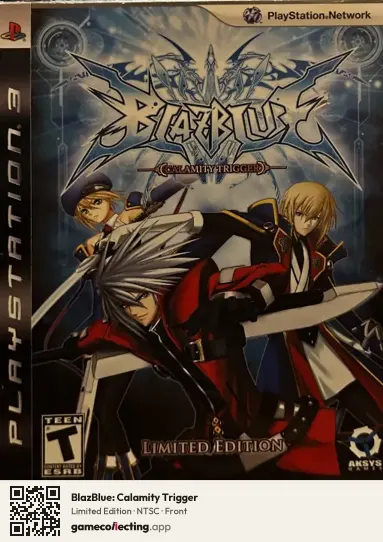 BlazBlue: Calamity Trigger PlayStation 3, NTSC box front