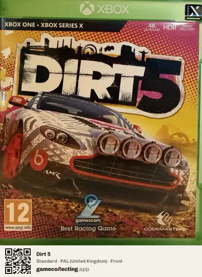 Dirt 5 Xbox One, United Kingdom box front