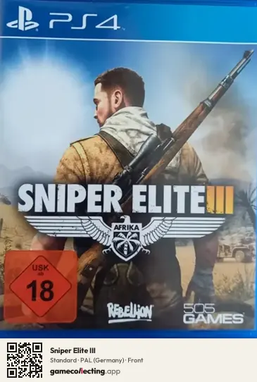 Sniper Elite III PlayStation 4, Germany box front