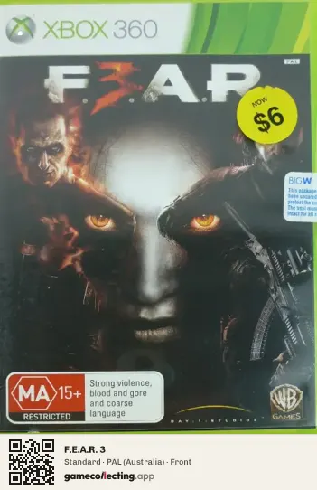 F.E.A.R. 3 Xbox 360, Australia box front
