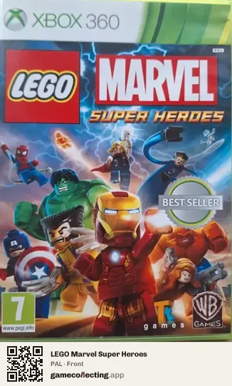 LEGO Marvel Super Heroes Xbox 360, PAL box front