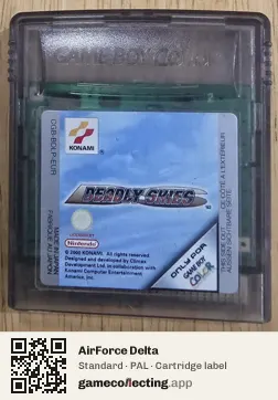 AirForce Delta Game Boy Color, PAL cartridge label