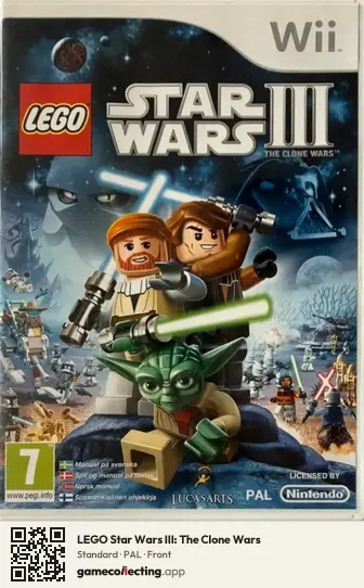 LEGO Star Wars III: The Clone Wars Nintendo Wii, PAL box front