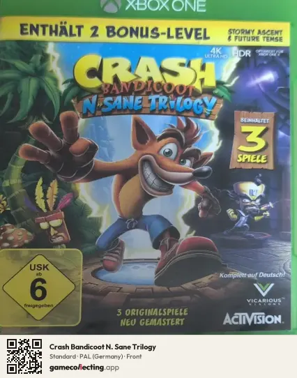 Crash Bandicoot N. Sane Trilogy Xbox One, Germany box front