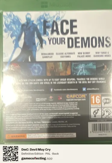 DmC: Devil May Cry Xbox One, PAL box back