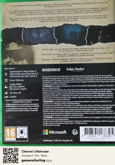 Charon's Staircase Xbox Series X, PAL box back