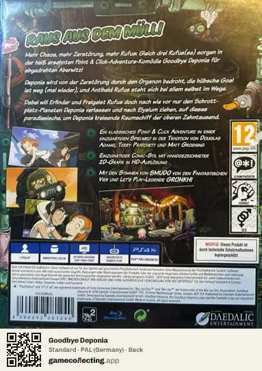 Goodbye Deponia PlayStation 4, Germany box back