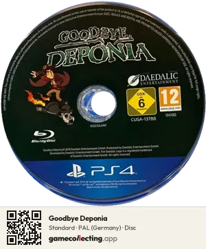 Goodbye Deponia PlayStation 4, PAL disc