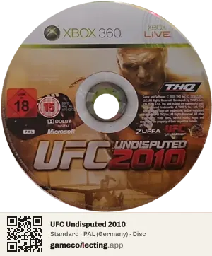 UFC Undisputed 2010 Xbox 360, PAL disc