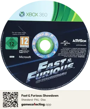 Fast & Furious: Showdown Xbox 360, PAL disc