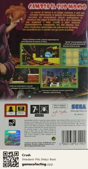 Crush PlayStation Portable, Italy box back
