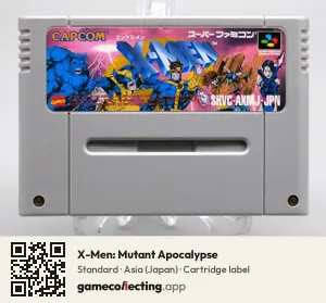 X-Men: Mutant Apocalypse Super Nintendo Entertainment System, Asia cartridge label