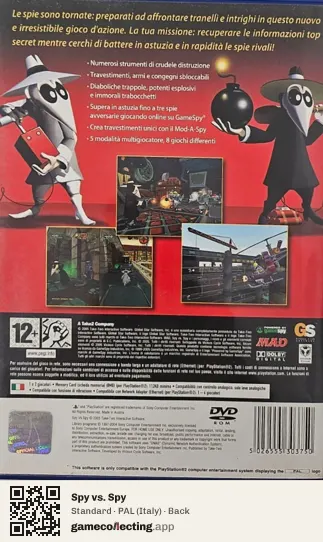 Spy vs. Spy PlayStation 2, Italy box back