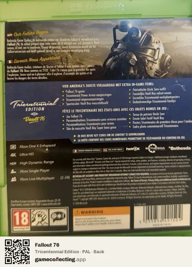 Fallout 76 Xbox One, PAL box back
