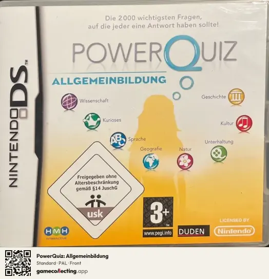 PowerQuiz: Allgemeinbildung Nintendo DS, PAL box front