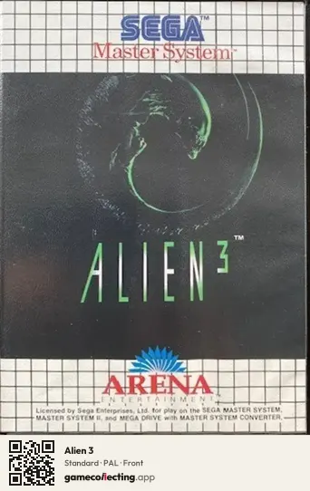 Alien 3 Sega Master System, PAL box front