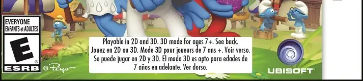 The Smurfs, the ESRB box on its front