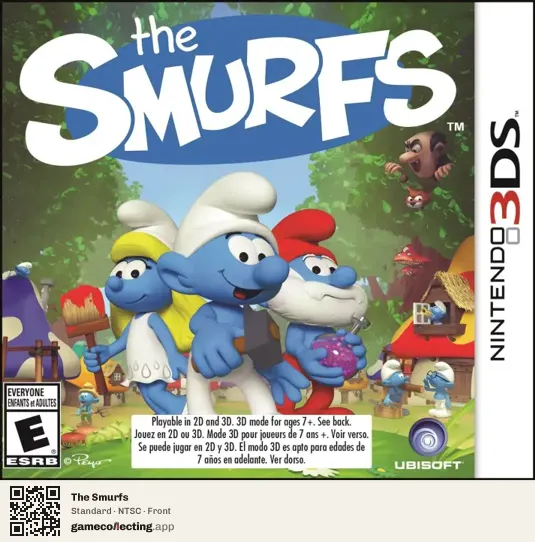 The Smurfs Nintendo 3DS, NTSC box front