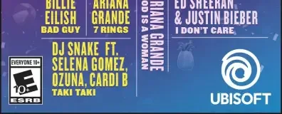 Just Dance 2020, the ESRB box on its front